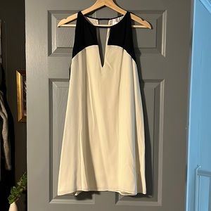 Parker Black/Cream High Neck Dress Size L